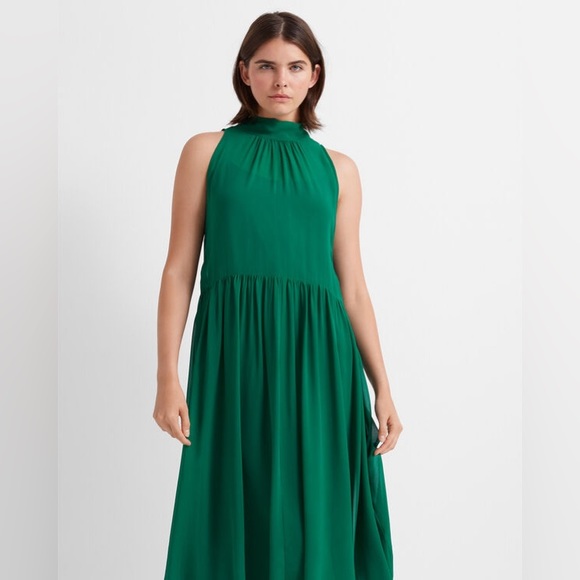 Emerald Silk Club Monaco Tie Back Dress XS Size 00 - Picture 3 of 5